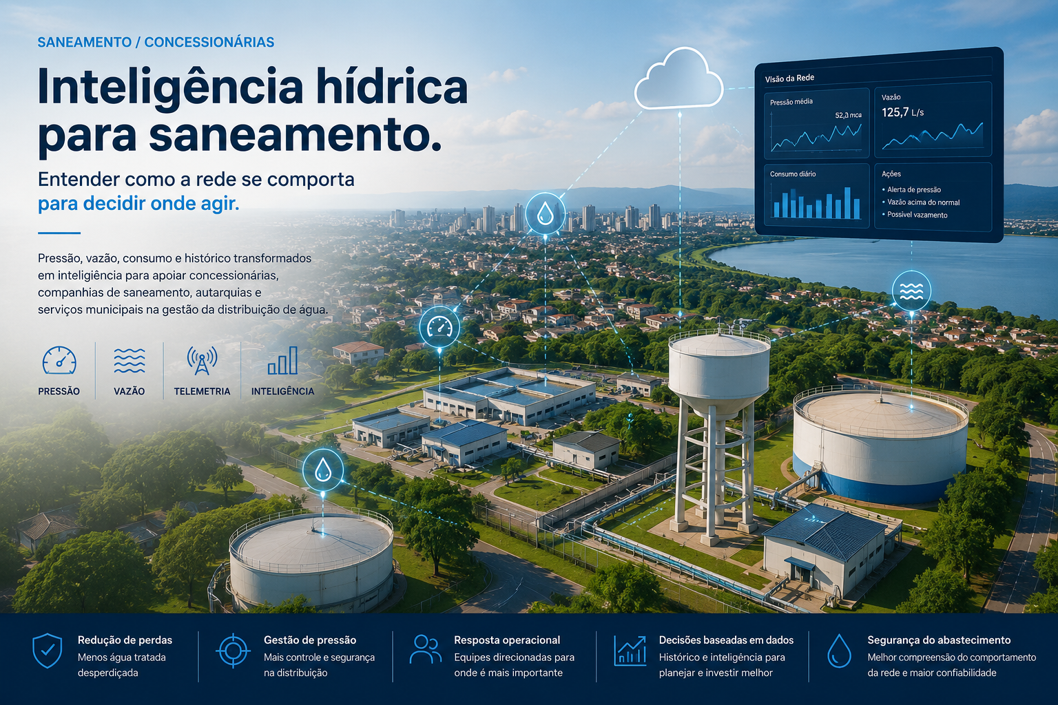 Inteligência hídrica aplicada ao saneamento e à gestão de redes de abastecimento
